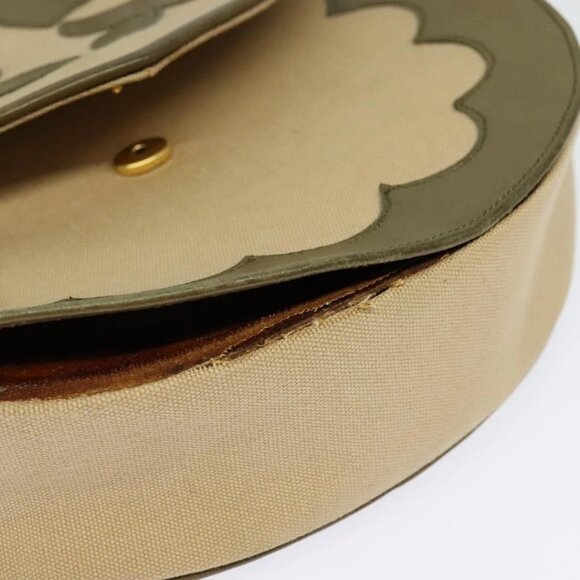 SAINT LAURENT Shoulder Bag Canvas Leather Khaki Auth - Picture 7 of 16